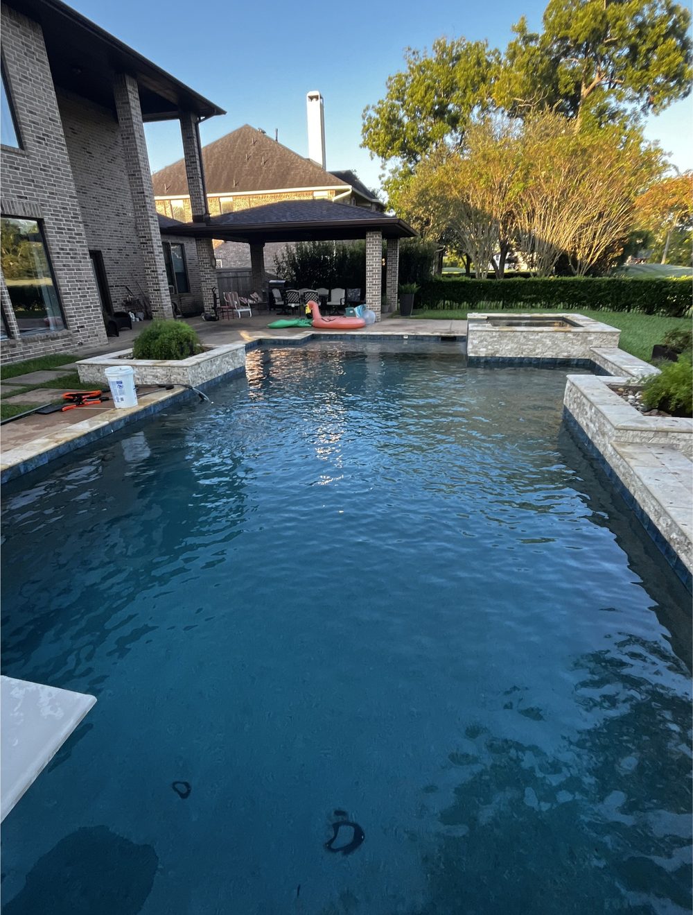 Clean blue pool in the Texas Hill Country